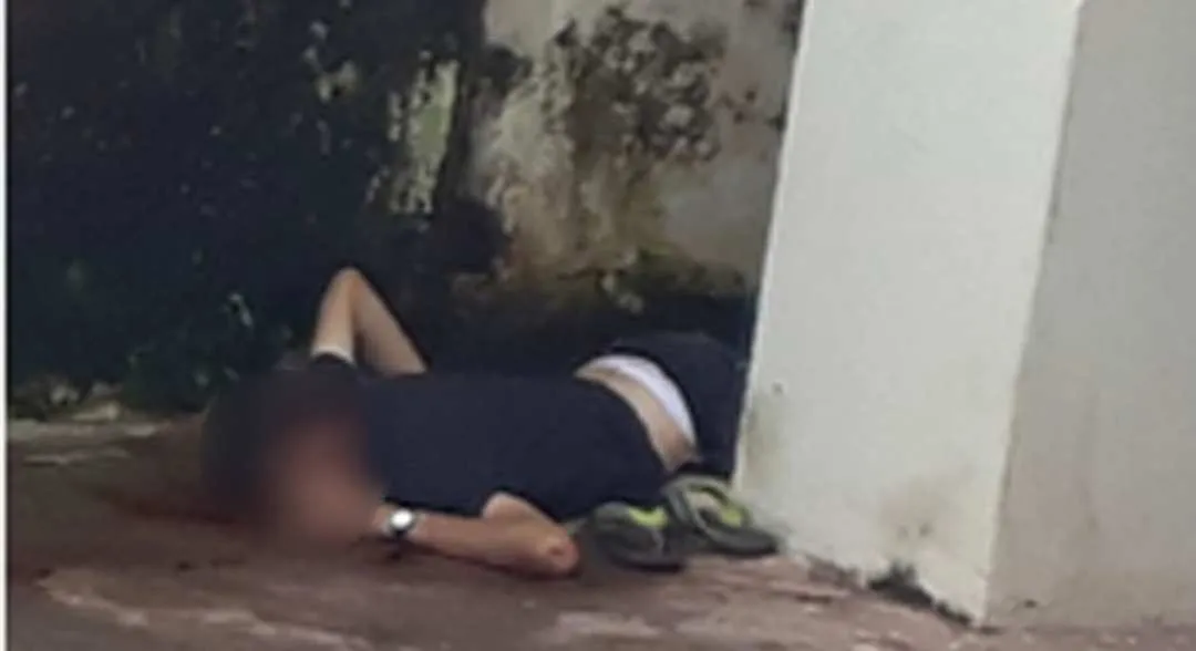 Corpo da vítima encontrado na manhã deste domingo.