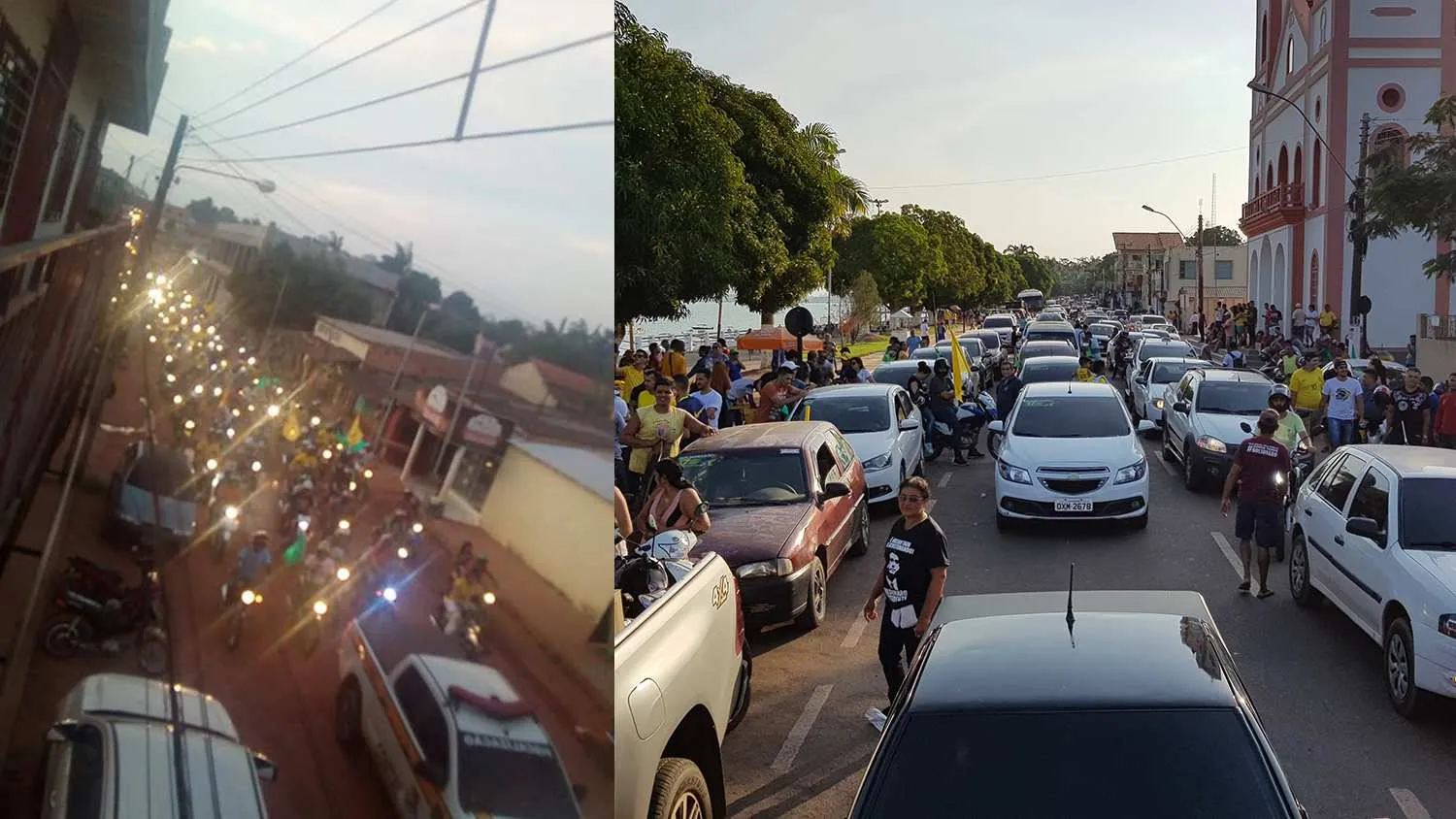Concentração na orla da cidade.