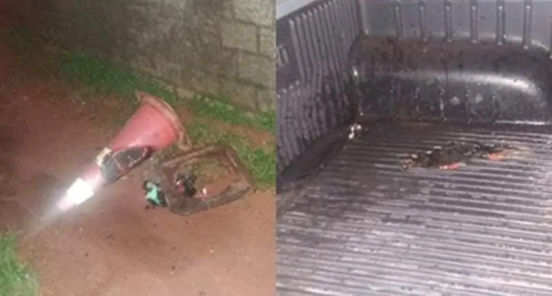 Viatura é alvo de vandalismo.