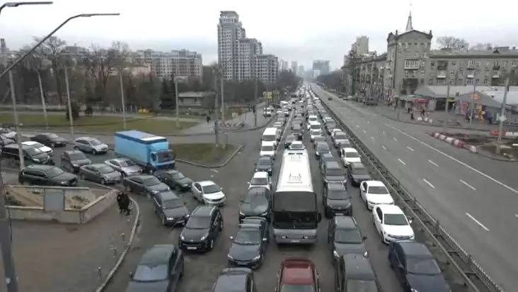 Engarrafamento registrado em Kiev