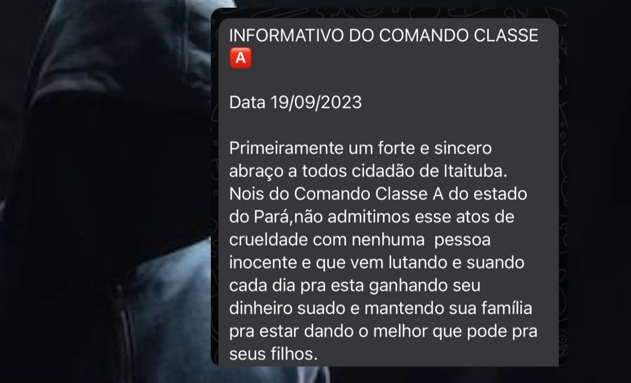 “Vão todos pagar com a vida” diz nota de facção criminosa [CCA] sobre assassinos de criança em Miritituba; Leia na íntegra