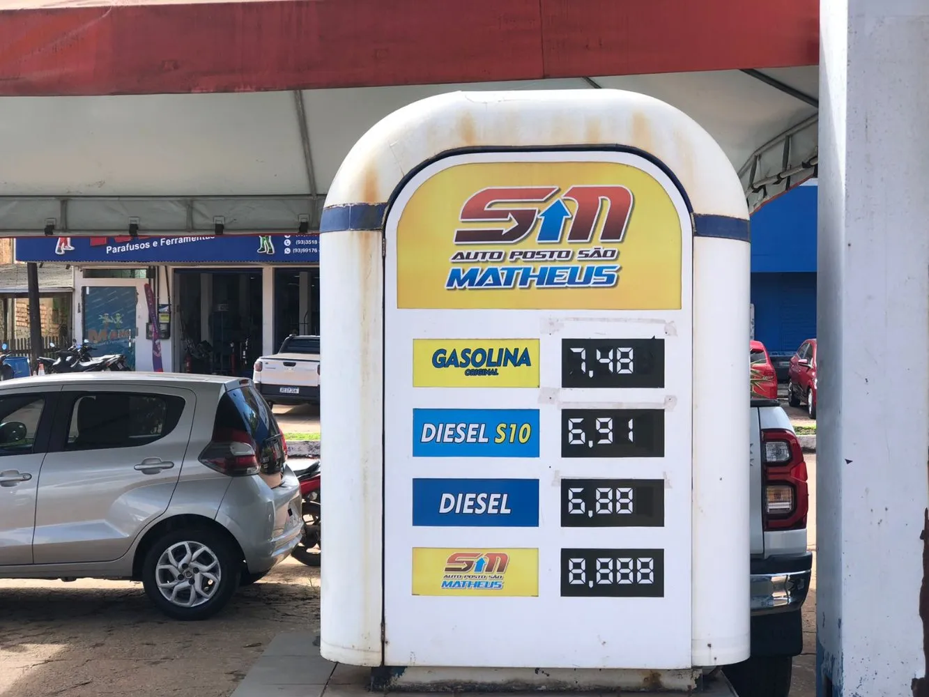 Preços dos combustíveis no Posto São Matheus.